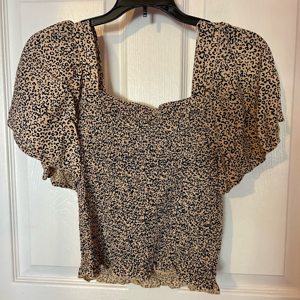 Cheetah Flowy Tube Top, Size M